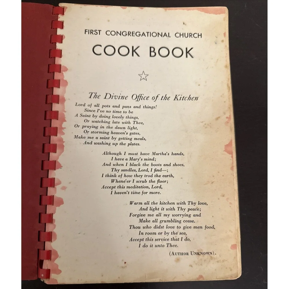 First Congregational Church Cookbook Oshkosh‎ Wisconsin 353 Pages